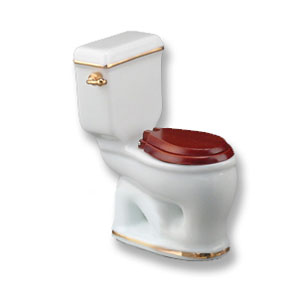 Dollhouse Miniature Reutter's Porcelain Fine Dollhouse Miniature Classic White Toilet